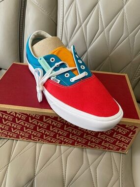 Vans Colorblock Low-Top Sneaker in Red, Teal, Yellow